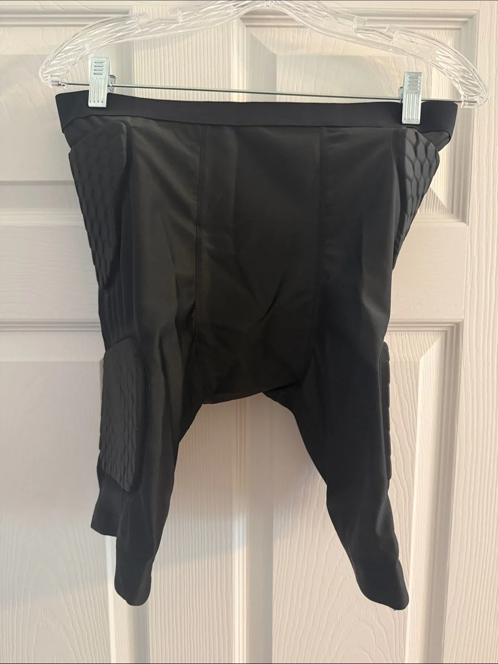 Padded Compression Shorts with Hex Foam Panels - Black